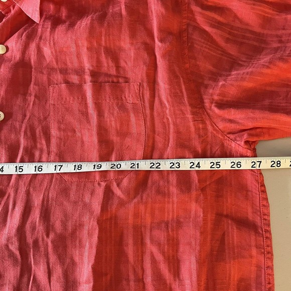 Tommy Bahama 100% Linen Shirt Mens XLX Red Short Sleeve Button Up - Picture 6 of 7